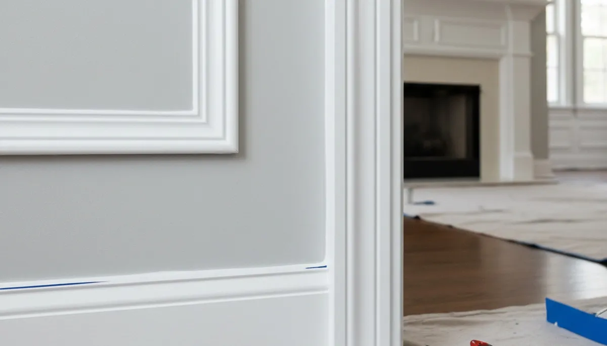 Professional interior trim painting with crisp lines in a Marietta, GA home by expert house painters